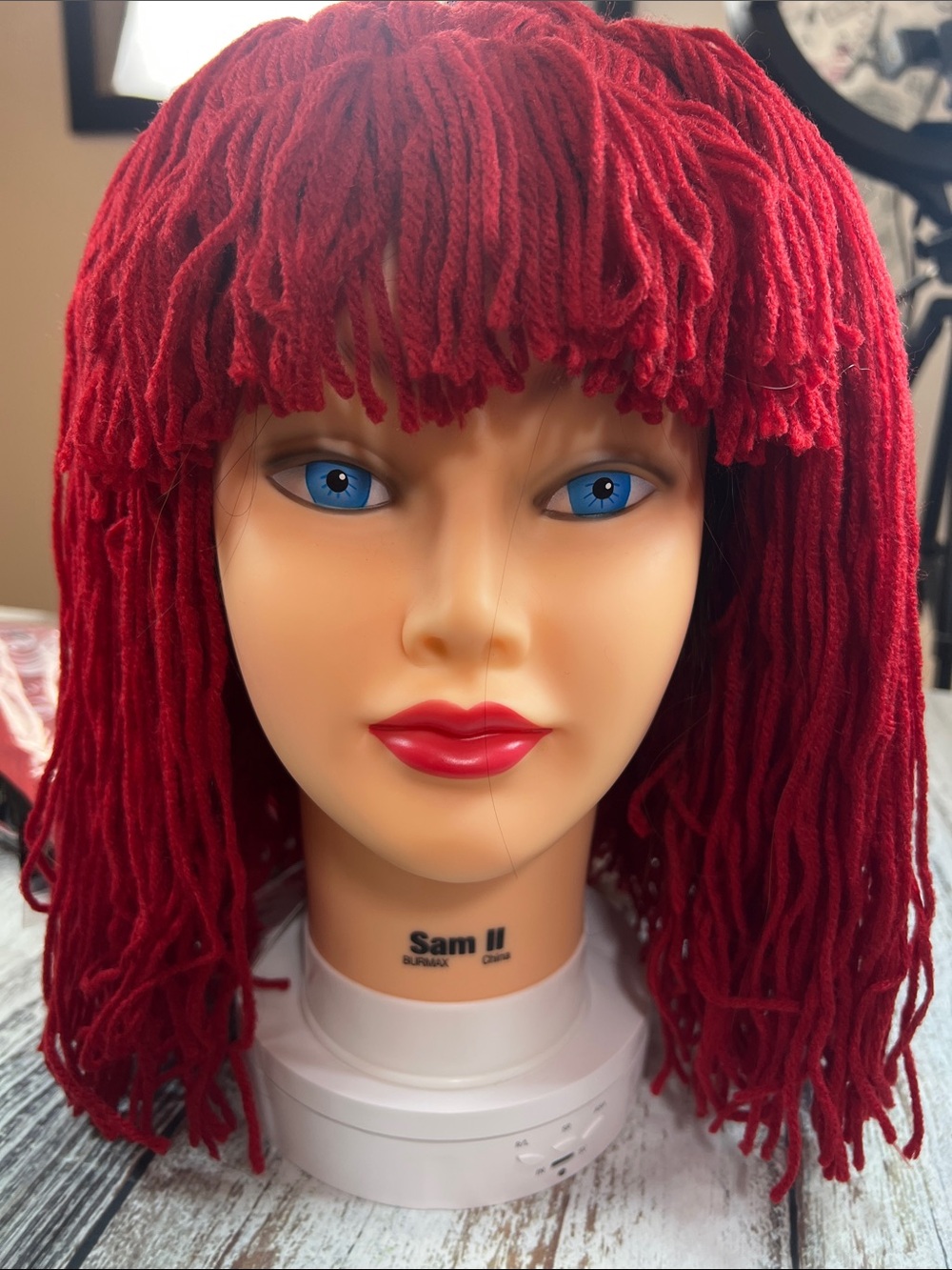 Enigma Collection Red Yarn Wig Costume Wig with Bangs | Rag Doll Halloween NWT